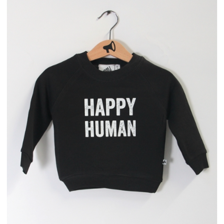 Afbeeldingen van Cos I Said So Adults Sweater Happy Human Black M/L
