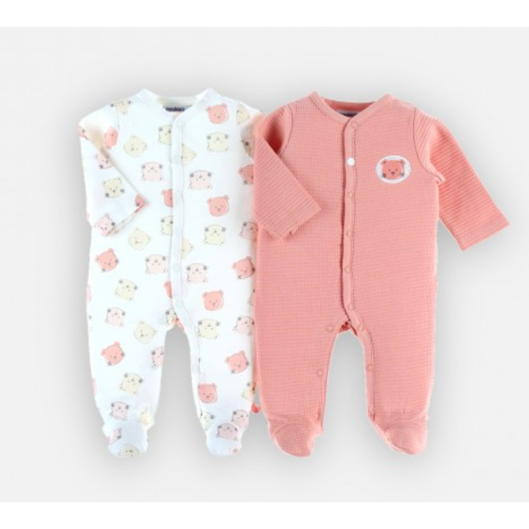 Afbeeldingen van Noukie's Set Pyjama's Ecru/roze