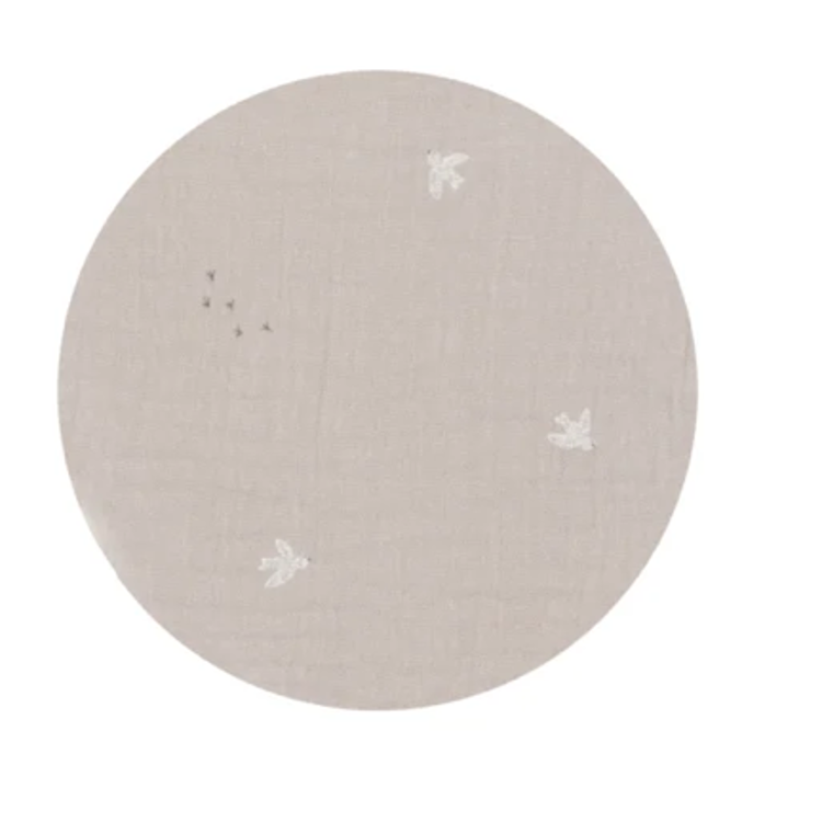 Afbeeldingen van Nanami Tetra doek 100x135 cm  vogelprint naturel