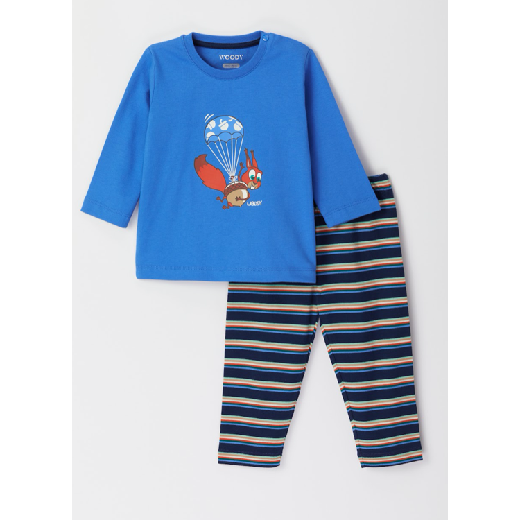 Picture of Woody Pyjama Eekhoorn blauw (0-18 maand)