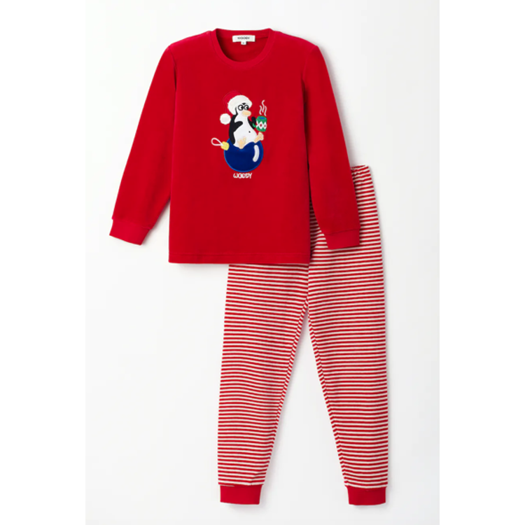 Afbeeldingen van Woody Pyjama Velours rood