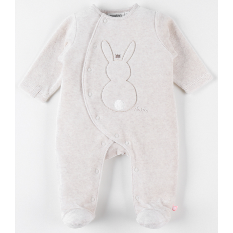 Afbeeldingen van Noukie's Pyjama Velours konijn ecru