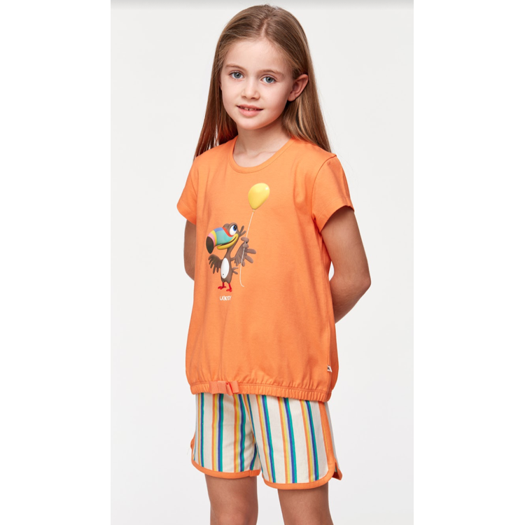 Afbeeldingen van Woody Pyjama meisje met short Toekan oranje