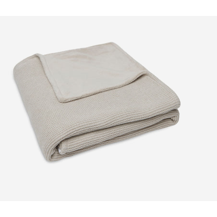 Afbeeldingen van Jollein Deken bed 100x150 cm Basic knit Nougat +Fleece
