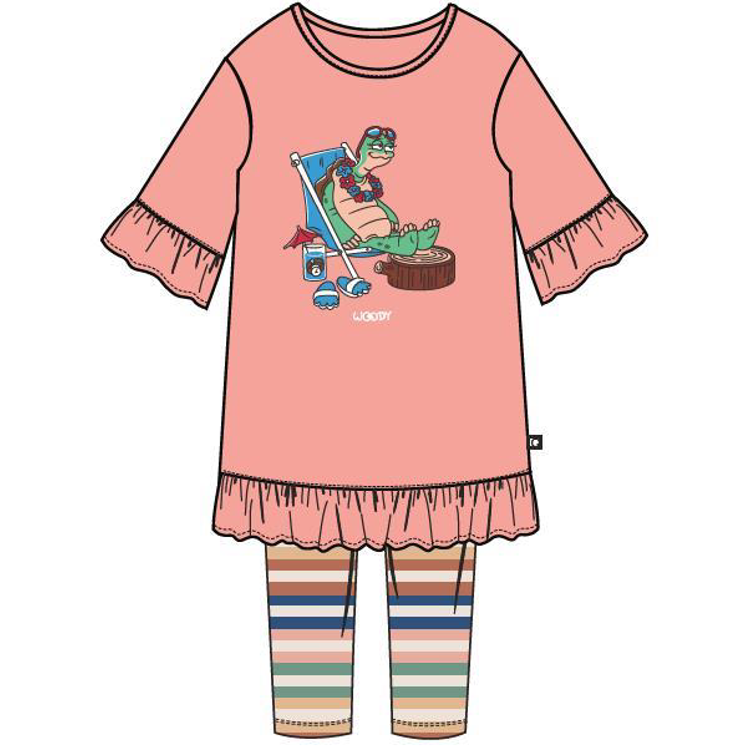 Picture of Woody Pyjama meisje Tuniek schildpad