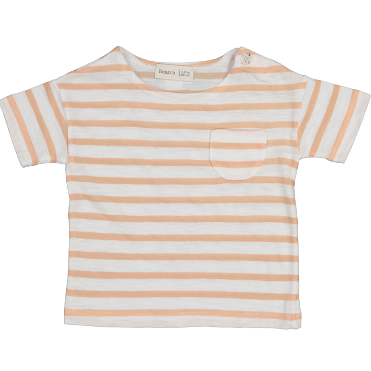 Bean's T-shirt striped apricot