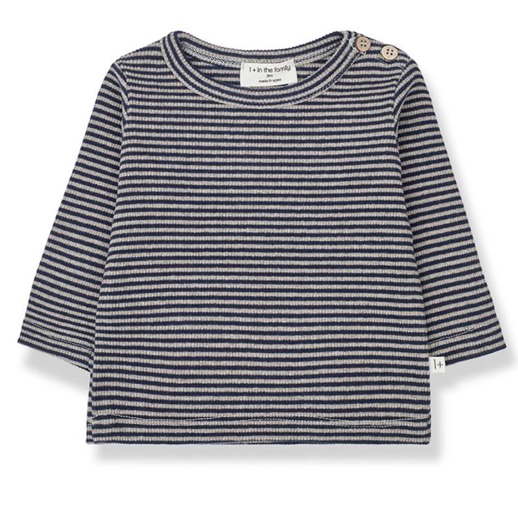 Picture of 1+ in the Family T-shirt navy taupe