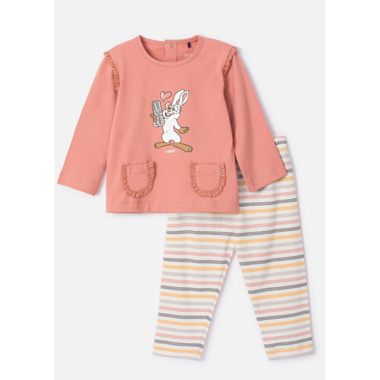 Picture of Woody pyjama konijn roze