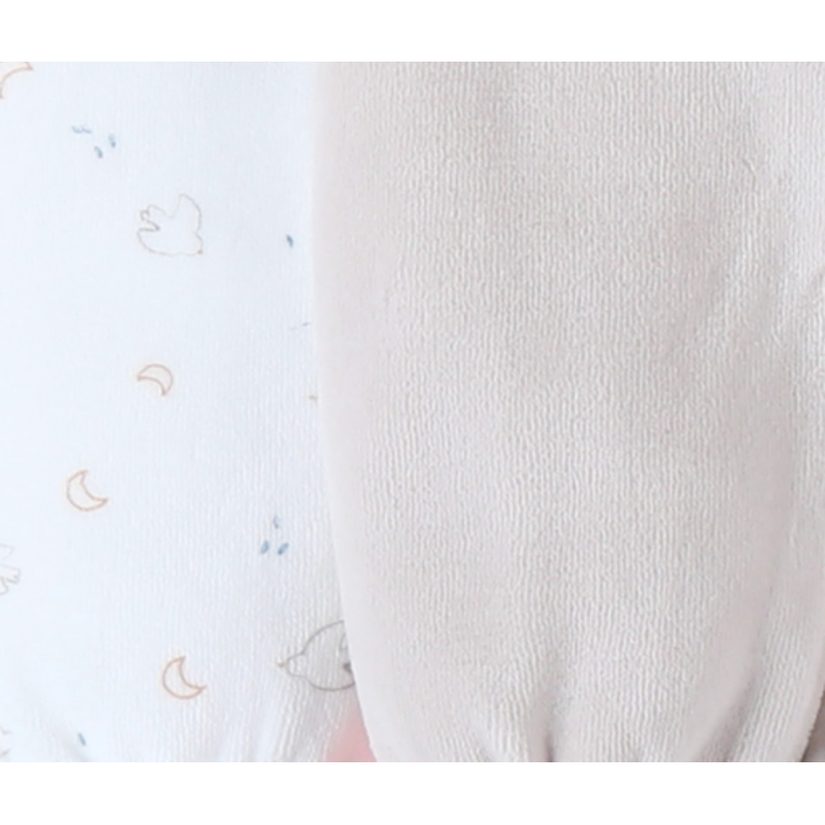 Picture of Noukie's Set van 2 Pyjama's velours wit motief +beige