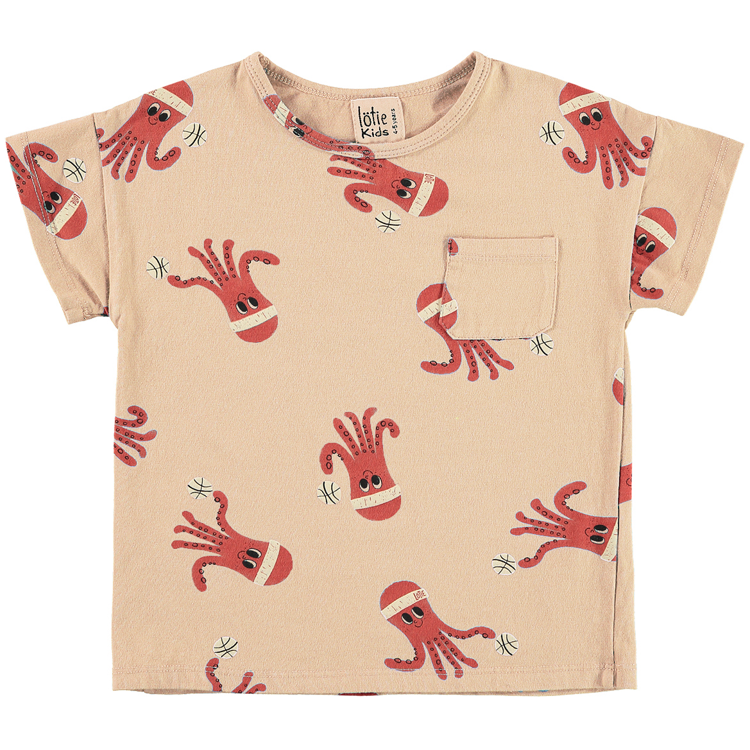Afbeeldingen van Lötiekids T-shirt Latte Octopus