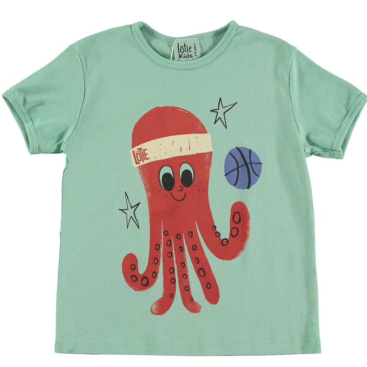 Afbeeldingen van Lötiekids T -shirt mint octopus